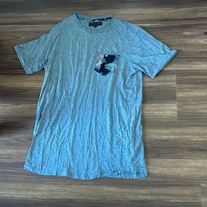 Gray Floral Pocket Tee